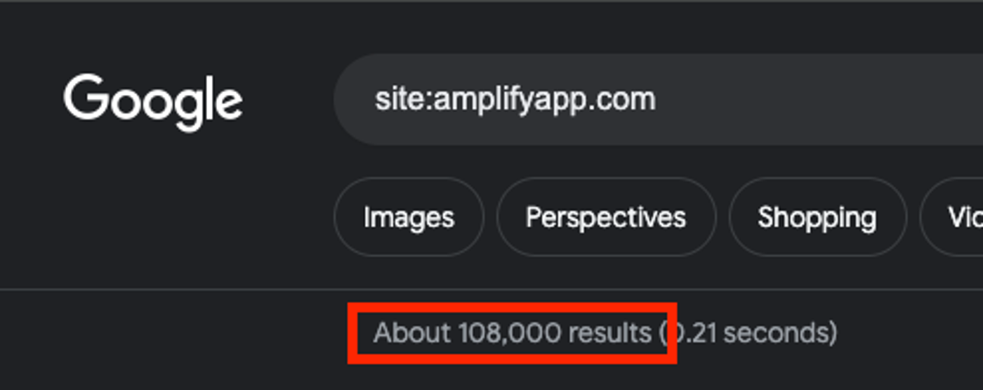 Finding Amplify apps using Google