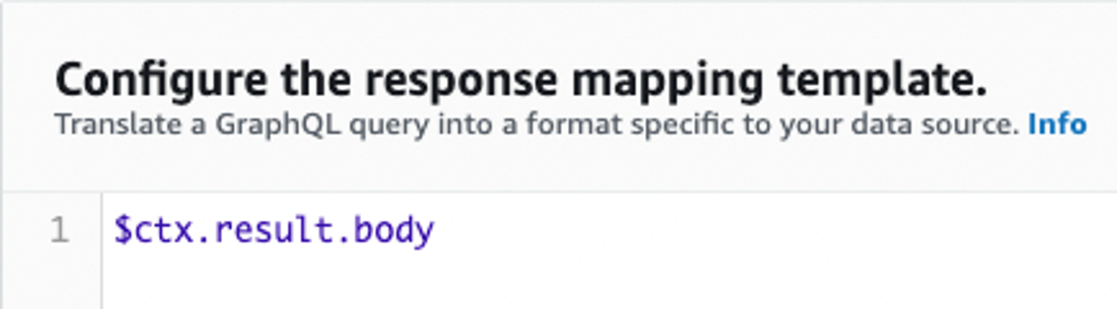 The response mapping to view the results.