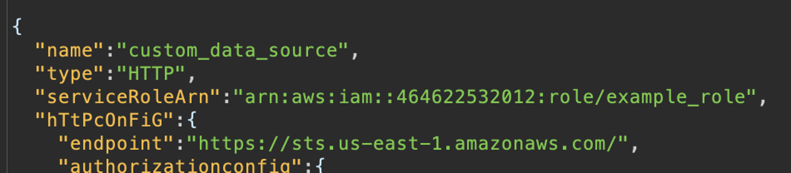A normal request using `serviceRoleArn`.