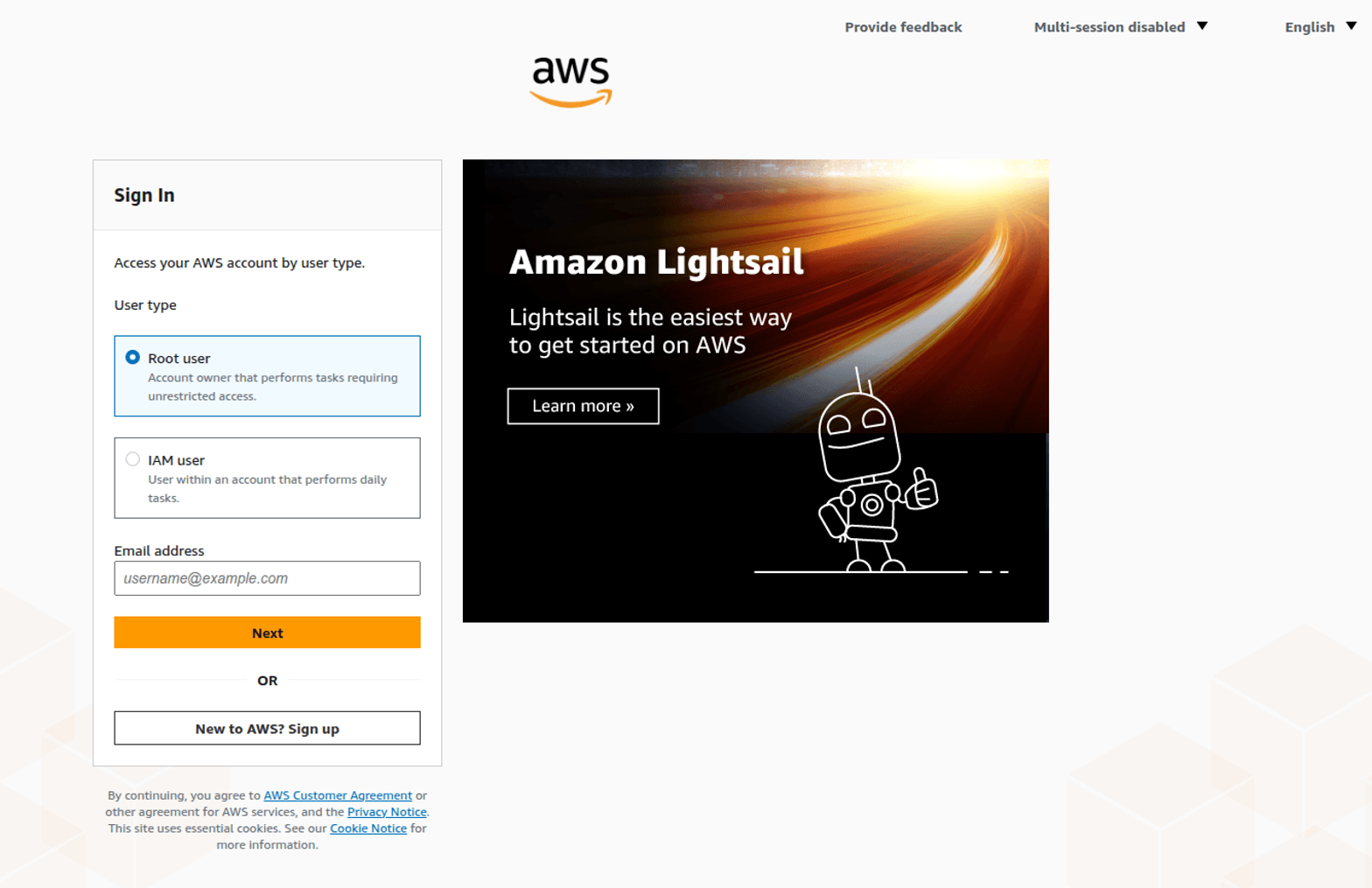The cloned AWS console sign-in page served by the phishing domains
