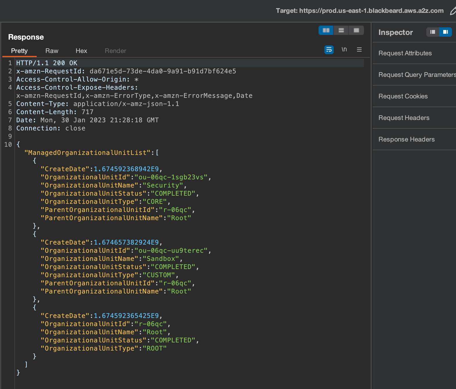 Showing the admin user's response.