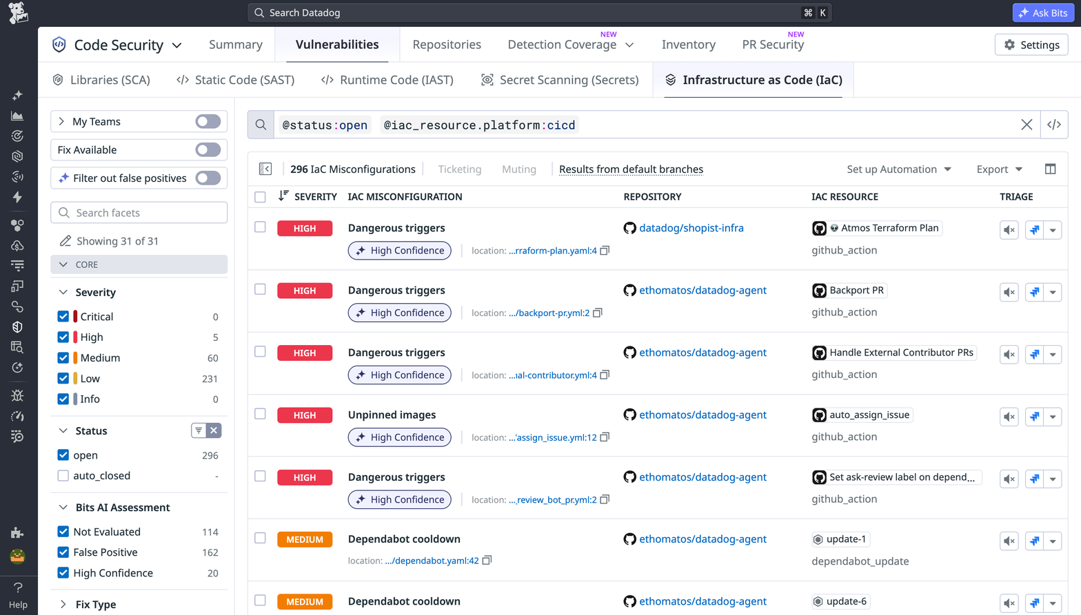 Datadog IaC Security (click to enlarge)