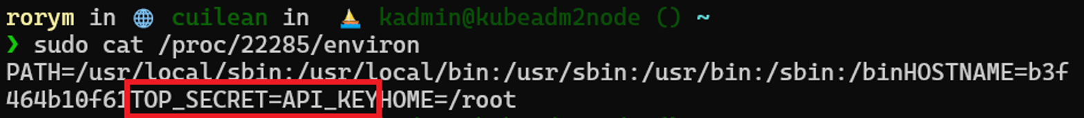 proc environment variable leaks