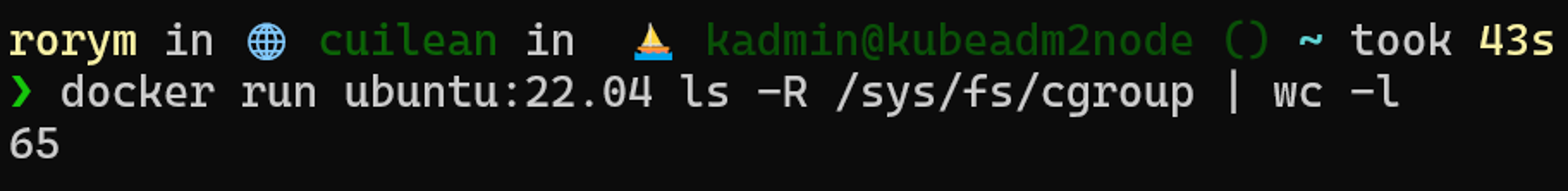 cgroup files in a container namespace