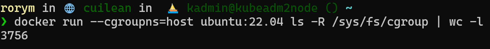 cgroup files in the host namespace