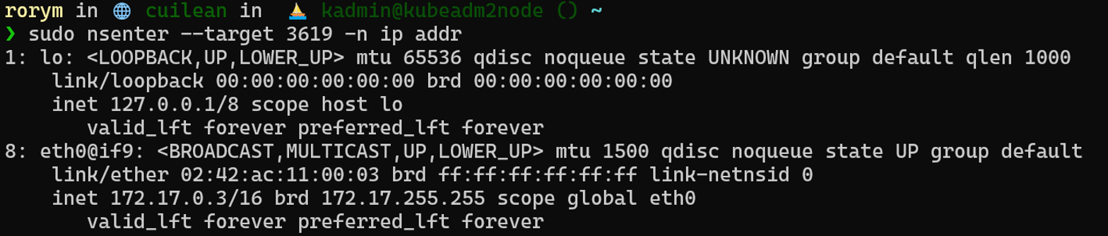 Using nsenter with net namespaces