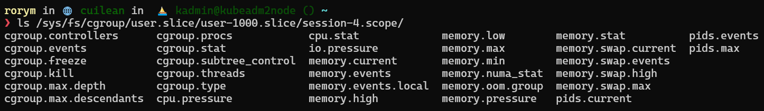 Showing resources for a given cgroup scope