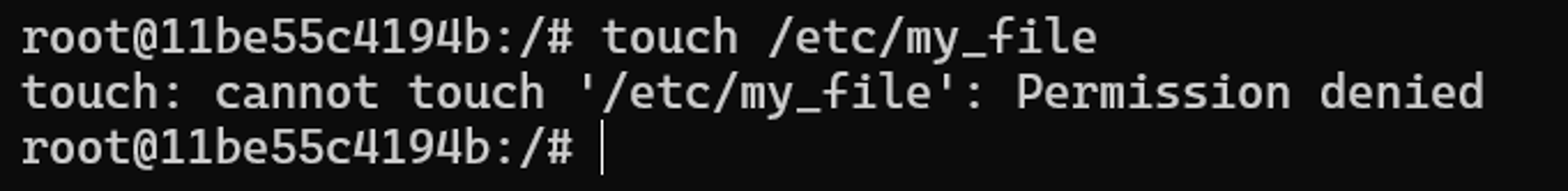 custom apparmor profile blocking write to /etc