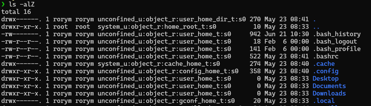 SELinux attributes on files