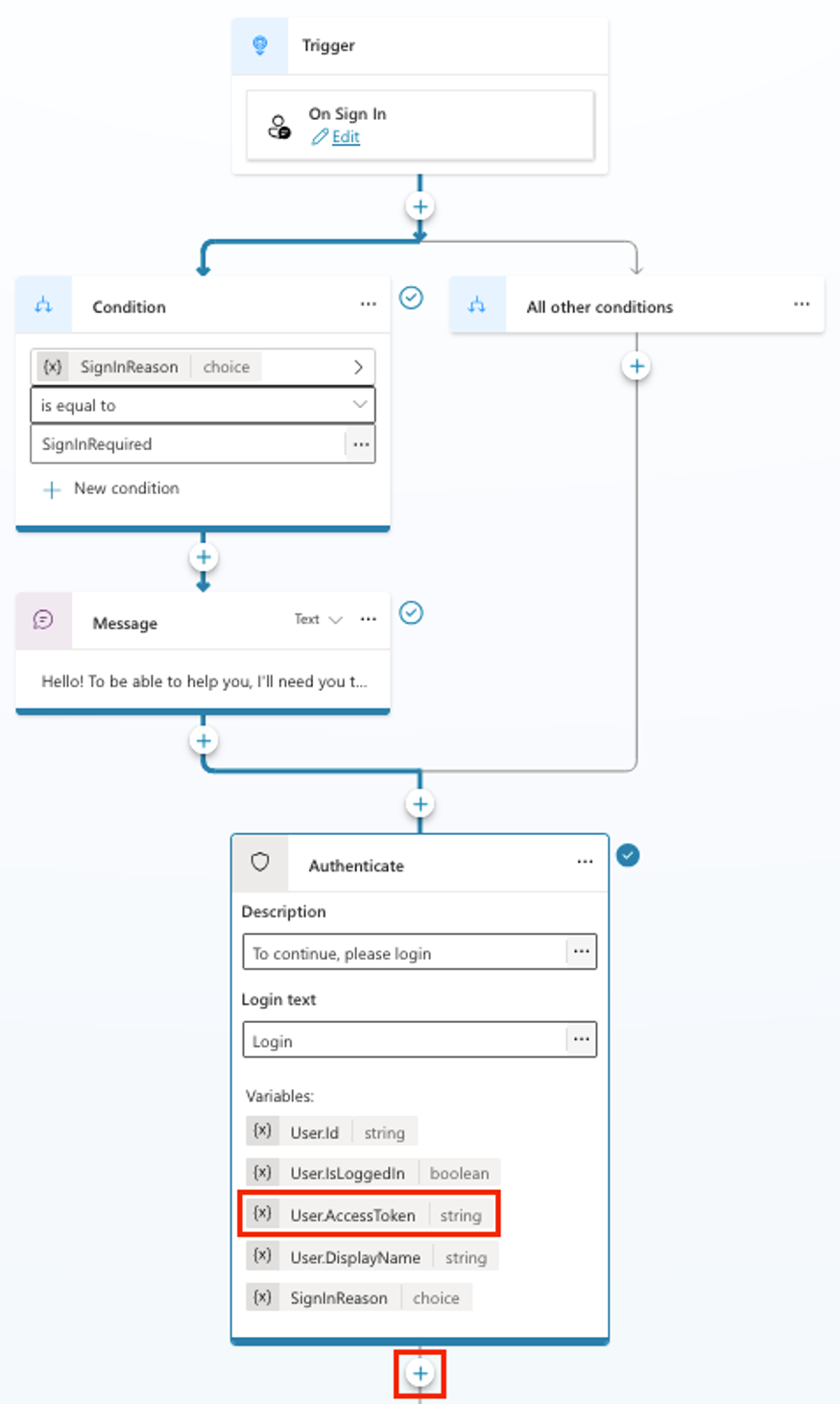 Additional actions can be added to the system sign-in topic (click to enlarge).