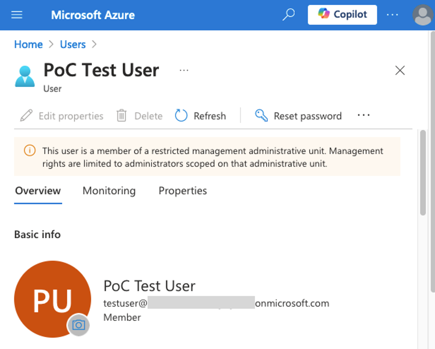 A user stuck in restricted management state (click to enlarge).