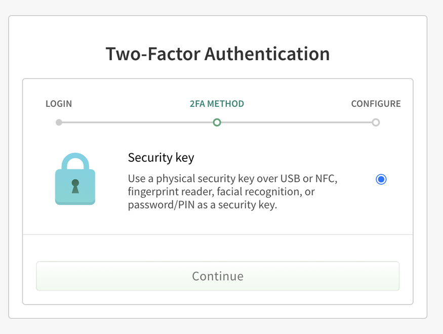 screenshot of npm two-factor authentication modal