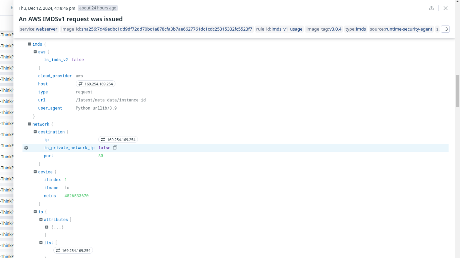 IMDSv1: Request Details