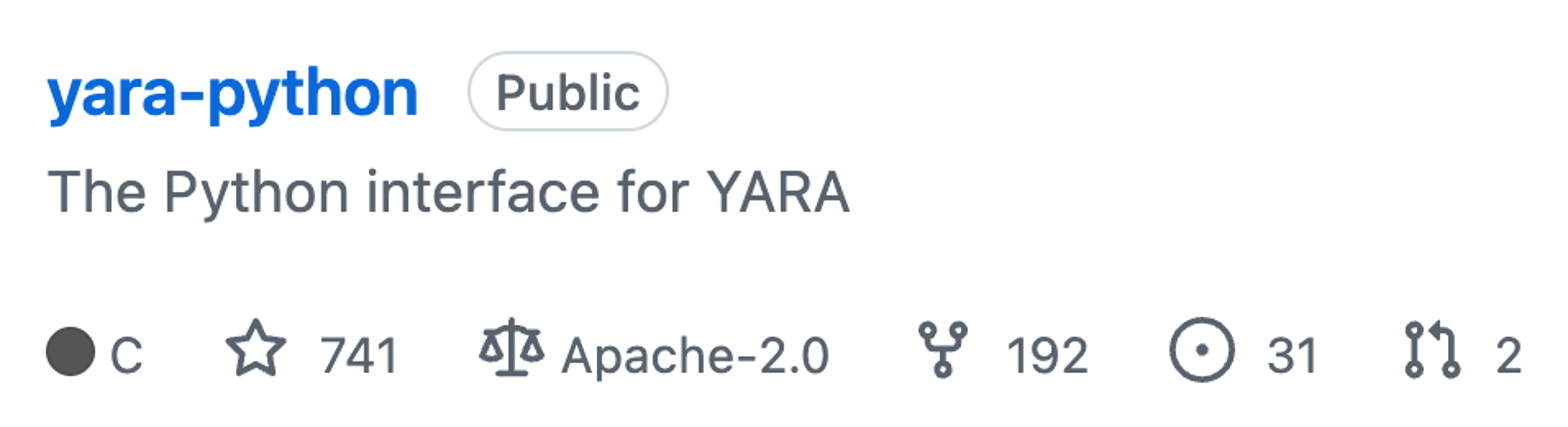 yara-python, the Python interface for YARA that GuardDog 3.0 uses to run its source code rules