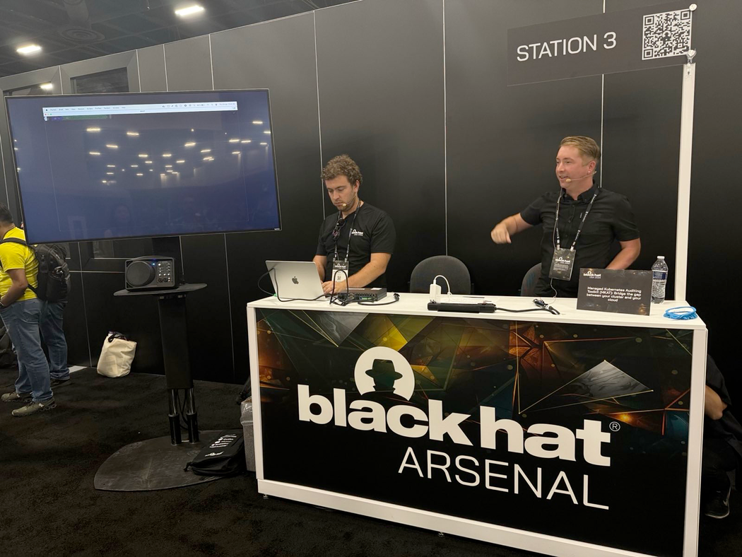 Christophe Tafani-Dereeper and Andrew Krug at Black Hat Arsenal