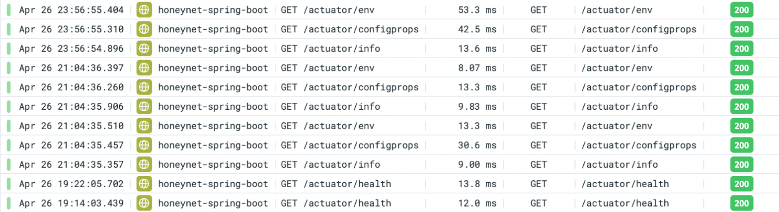 Attacker activity on the honeypot