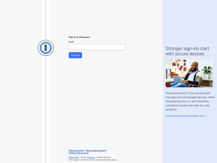 Version 3 of the 1Phish kit: fake 1Password sign-in page with MFA capability and multi-stage workflow (click to enlarge)