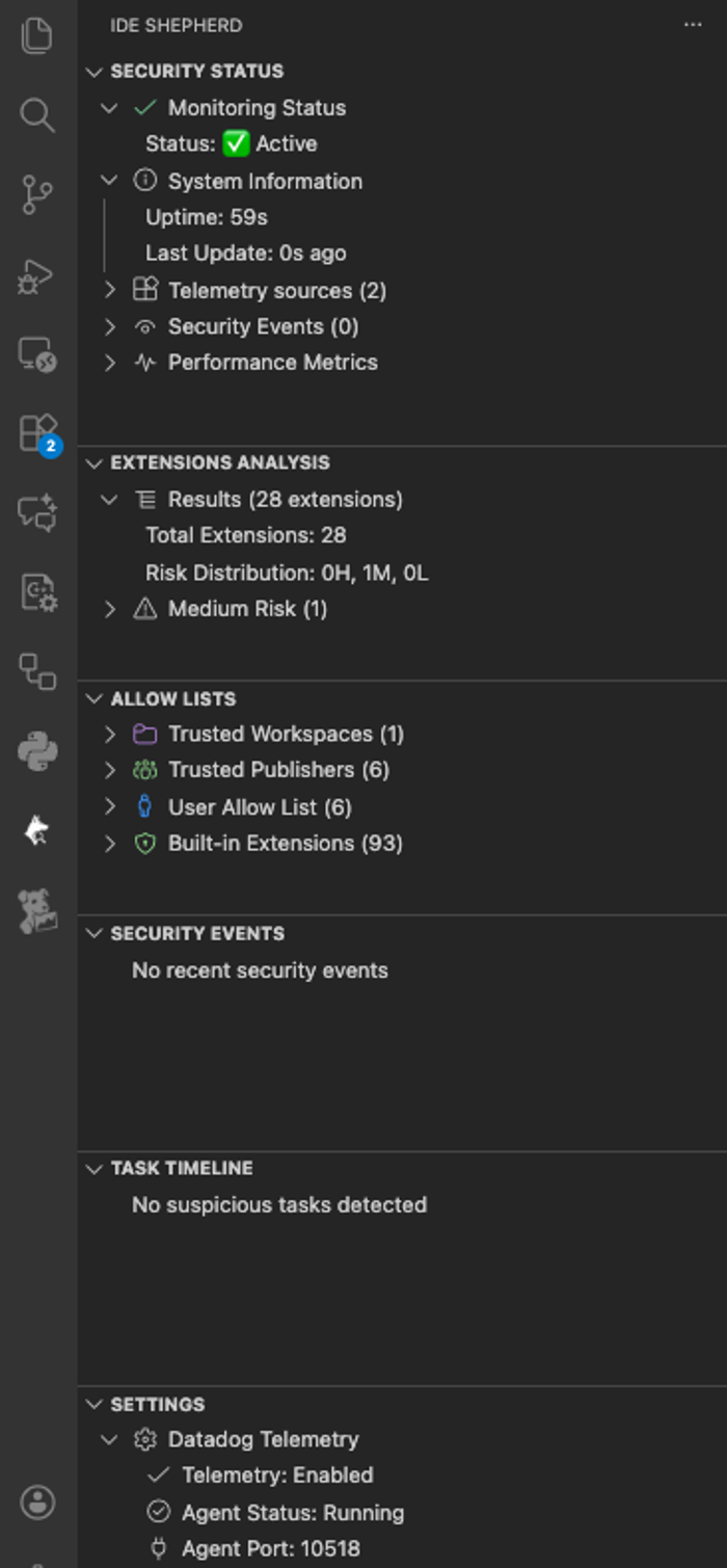 IDE-SHEPHERD's sidebar UI