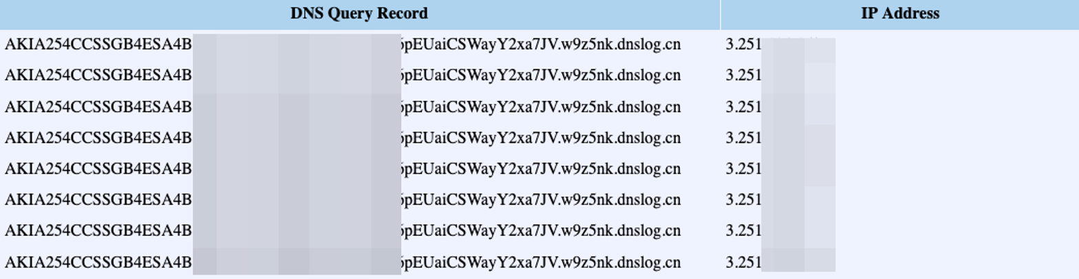 Leaking a vulnerable application AWS credentials over DNS