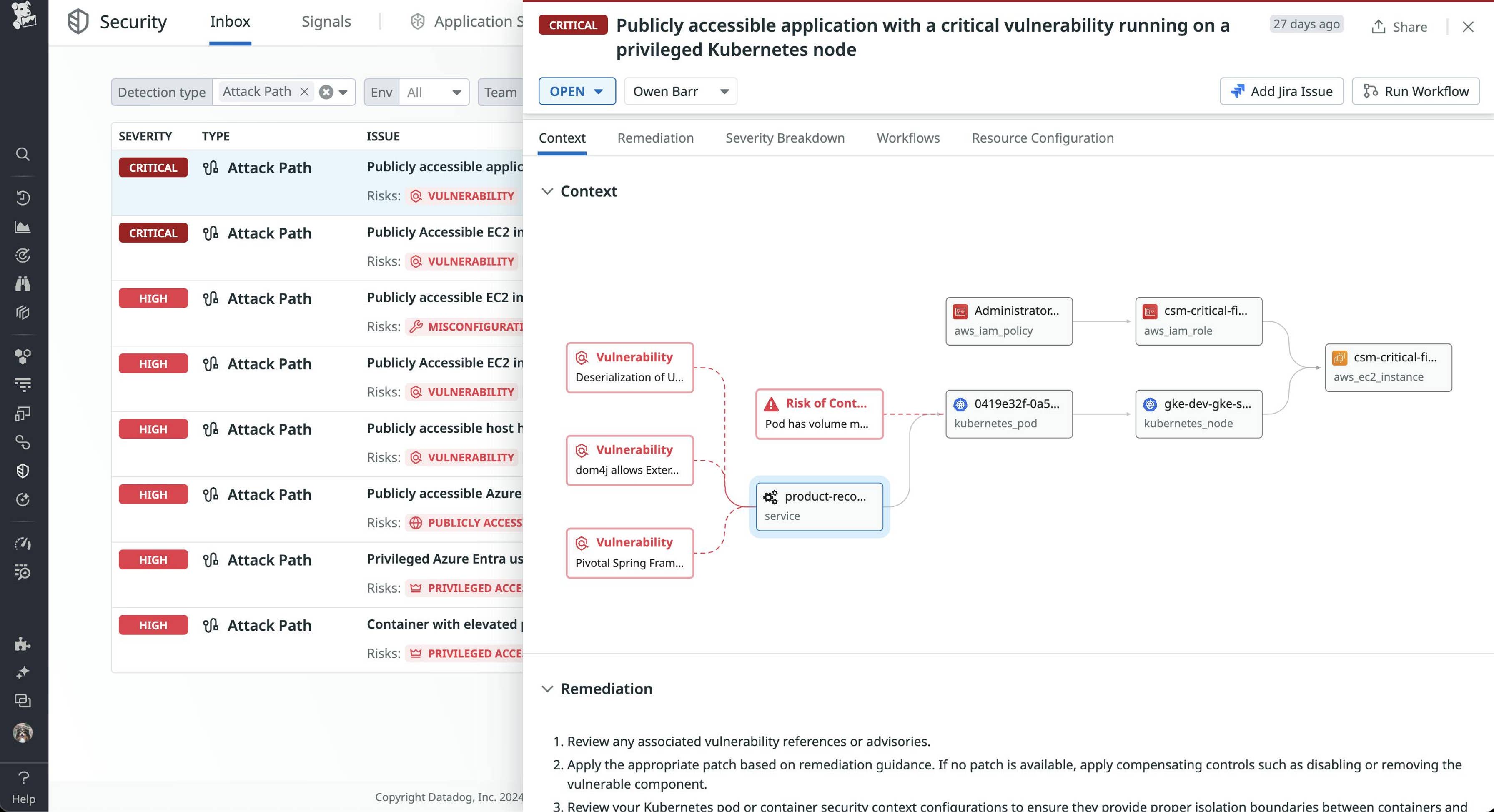 Datadog Security Inbox