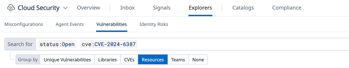 the CVE search in CSM