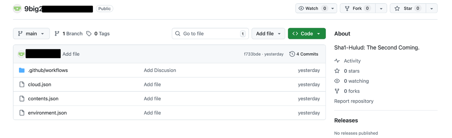The worm exfiltrates harvested credentials by creating a public GitHub repository withi a specific description (click to enlarge)