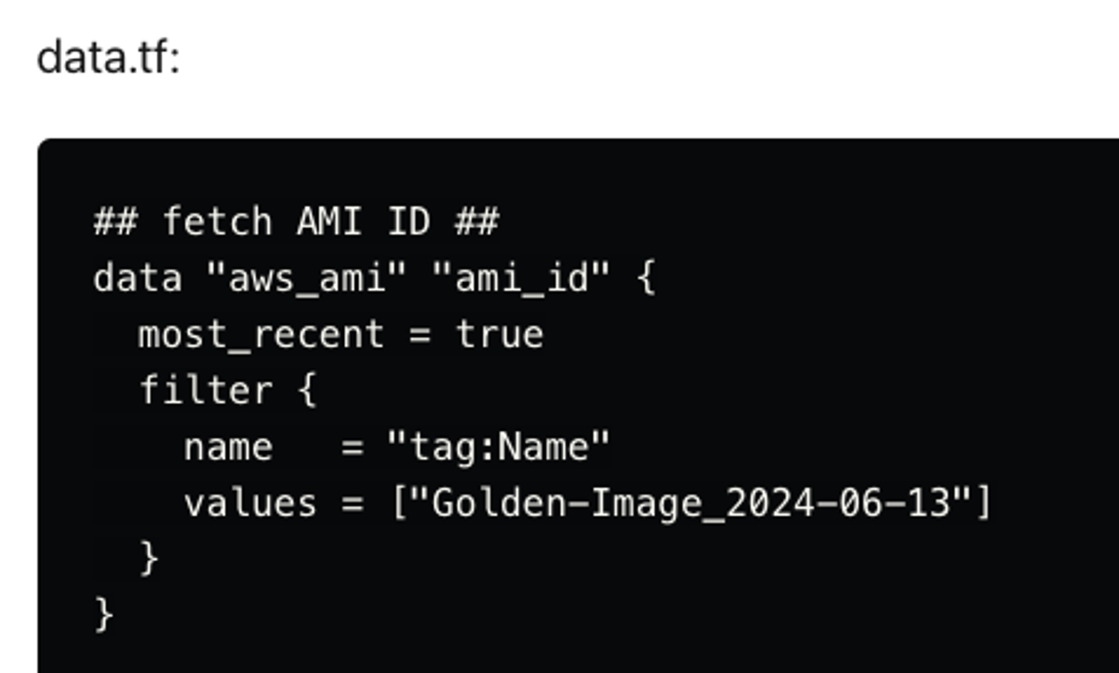 Vulnerable code searching for `Golden_Image` without `owner` specified.
