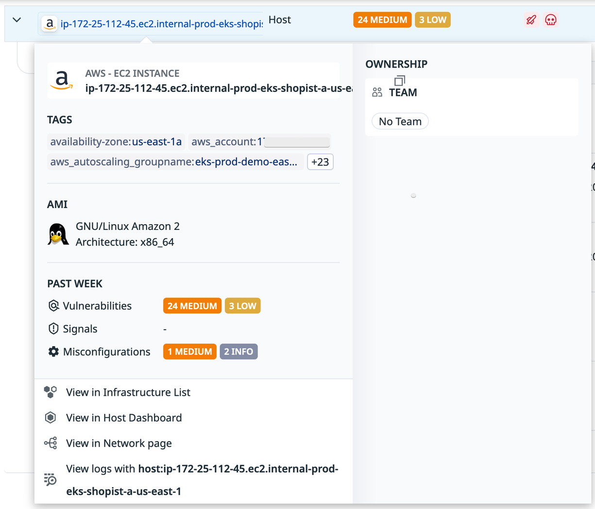 A host affected by a vulnerability